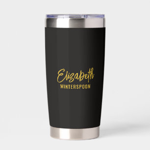 Personalized Name on Raven Black Insulated Tumbler
