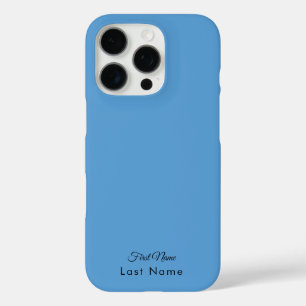 Personalized Name on Simple Soft Blue Solid Colour iPhone 16 Pro Case