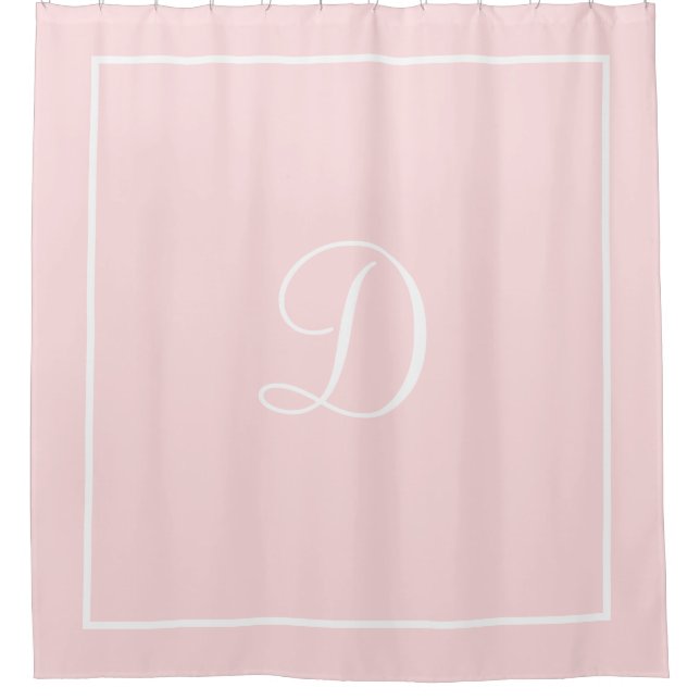 Personalized name or initial pink shower curtain (Front)
