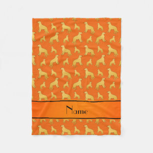 Personalized name orange Golden Retriever dogs Fleece Blanket