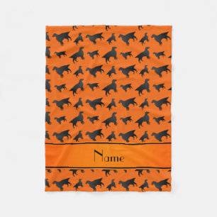 Personalized name orange gordon setter dogs fleece blanket