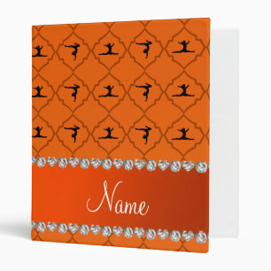 Personalized name orange moroccan gymnastics binder