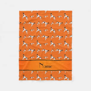 Personalized name orange Pointer dogs Fleece Blanket