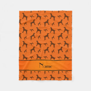 Personalized name orange Vizsla dogs Fleece Blanket