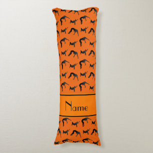 Personalized name orange wrestling silhouettes body pillow