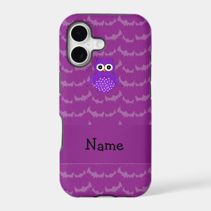 Personalized name owl purple bats