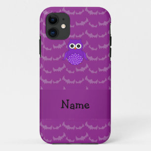 Personalized name owl purple bats iPhone 11 case
