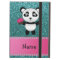 Personalized name panda cupcake turquoise glitter