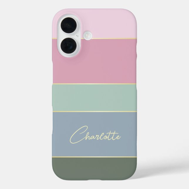 Personalized Name Pastel Colour Block Phone Case (Back)