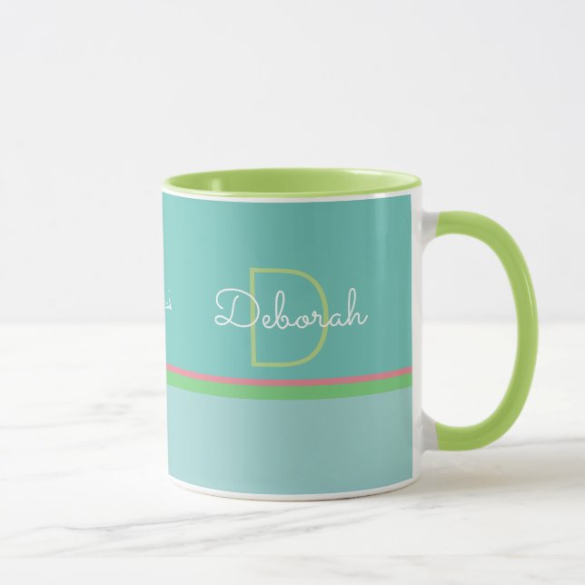 personalized name pastel colours . monogram mug (Right)
