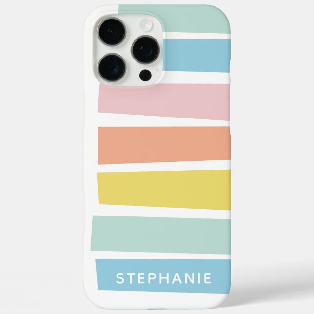 Personalized Name Pastel Geometric Modern Colourfu Case-Mate iPhone Case (Back)