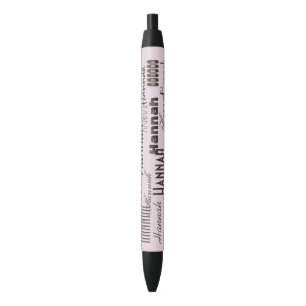 Personalized Name Pastel Pink and Black Ink Pen