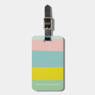 Personalized Name Pastel Stripes Bachelorette Trip Luggage Tag