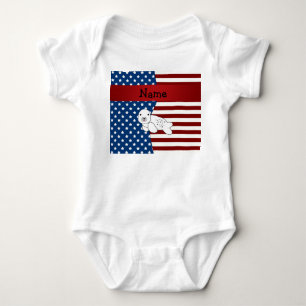 Personalized name Patriotic seal Baby Bodysuit