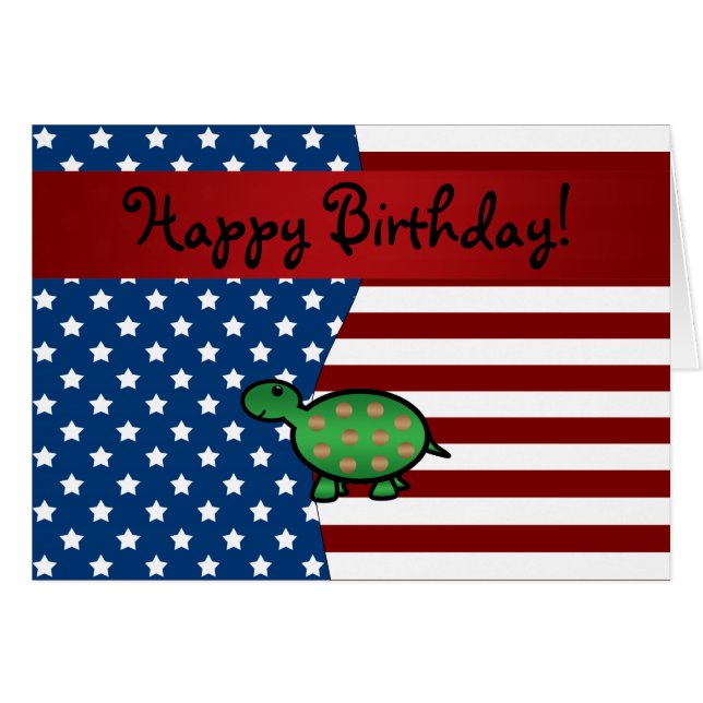 Personalized name Patriotic turtle (Front Horizontal)