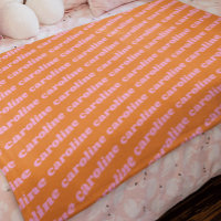 Personalized Name Pattern Retro Font Pink Orange
