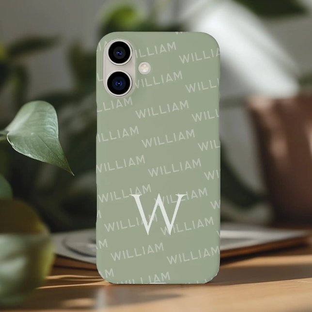 Personalized name patterned, Simple Monogram Case-Mate iPhone Case (Creator Uploaded)
