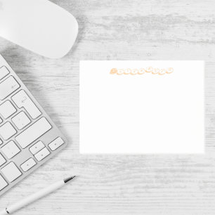 Personalized Name Peach Bubble Letter Post-it Notes
