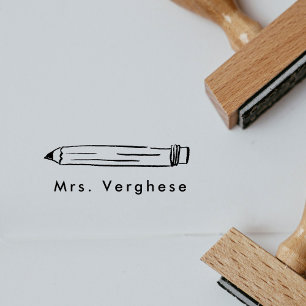 Personalized Name Pencil Rubber Stamp