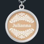 Personalized Name Pendant :: Gold<br><div class="desc">Wear your name with pride framed by an artistic and decorative pattern.Personalize with your name or initials.You can customize the text font , size and colour by clicking on the customize it button.You can change the colour of the background to your favourite colour too!Need help?Just message me at the gallery....</div>