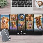 Personalized Name Pet Photo Collage Desk Mat<br><div class="desc">Personalized Heart 7-Photo Collage Desk Mat. This custom desk mat is designed to add a personal and practical touch to any workspace. A simple heart accent sits at the top, while a space at the bottom features the pet’s name or names in a classic serif font. Below, a 7-photo collage...</div>