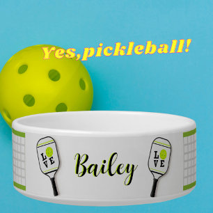 Personalized Name Pet Pickleball Theme Bowl