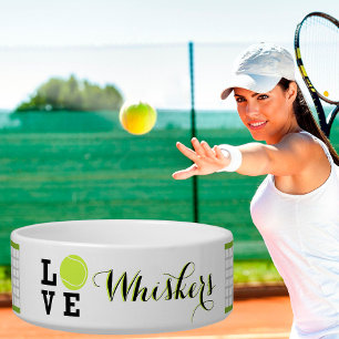 Personalized Name Pet Tennis Theme Bowl