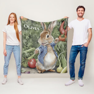 Personalized Name Peter Rabbit  Fleece Blanket