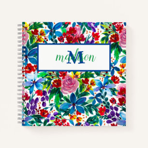 Personalized Name Phoebe Watercolor Floral Notebook