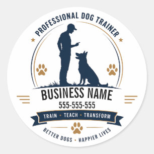 Personalized Name & Phone  Dog Trainer Sticker 