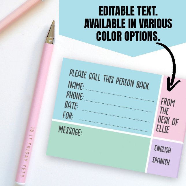 Personalized Name Phone Message Office Post-it Notes (Personalized Name Phone Message Office Post-it Notes.)