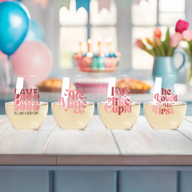 Personalized Name Photo 4 Couple Quote Stemless Wine Glass (Insitu (Baby Shower))