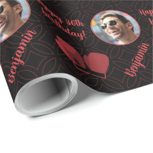 Personalized Name Photo Age Sport Boxing Birthday Wrapping Paper