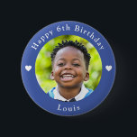 Personalized Name, Photo And Age Birthday Blue 2 Inch Round Button<br><div class="desc">Adorable personalized photo,  name and age birthday blue button.</div>