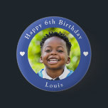 Personalized Name, Photo And Age Birthday Blue 2 Inch Round Button<br><div class="desc">Adorable personalized photo,  name and age birthday blue button.</div>