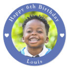 Personalized Name, Photo And Age Birthday Blue