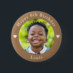 Personalized Name, Photo And Age Birthday Peanut 2 Inch Round Button<br><div class="desc">Adorable personalized name,  photo and age birthday peanut colour button.</div>
