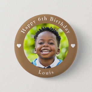 Personalized Name, Photo And Age Birthday Peanut 2 Inch Round Button