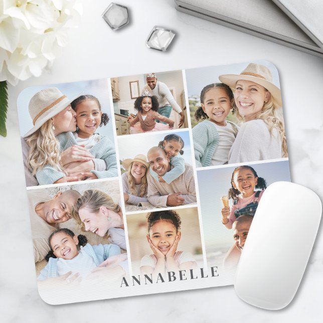Personalized Name Photo Collage Mouse Pad (Personalized Name Photo Collage Mouse Pad)