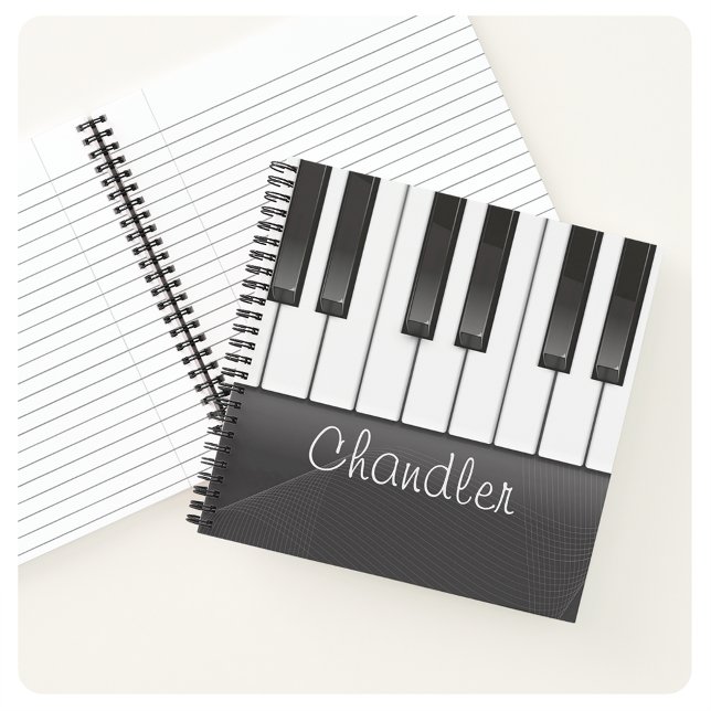 Personalized NAME Pianist Piano Keys Music Teacher Notebook (Creator Uploaded)