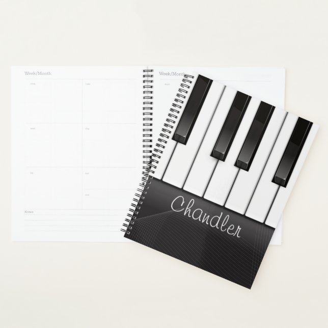 Personalized NAME Pianist Piano Keys Music Teacher Planner (Display)