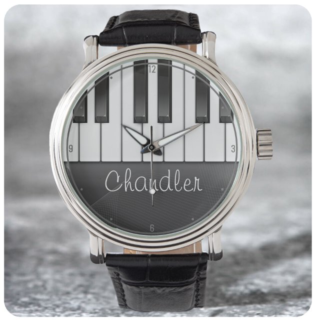 Personalized NAME Pianist Piano Keys Music Teacher Watch (Creator Uploaded)