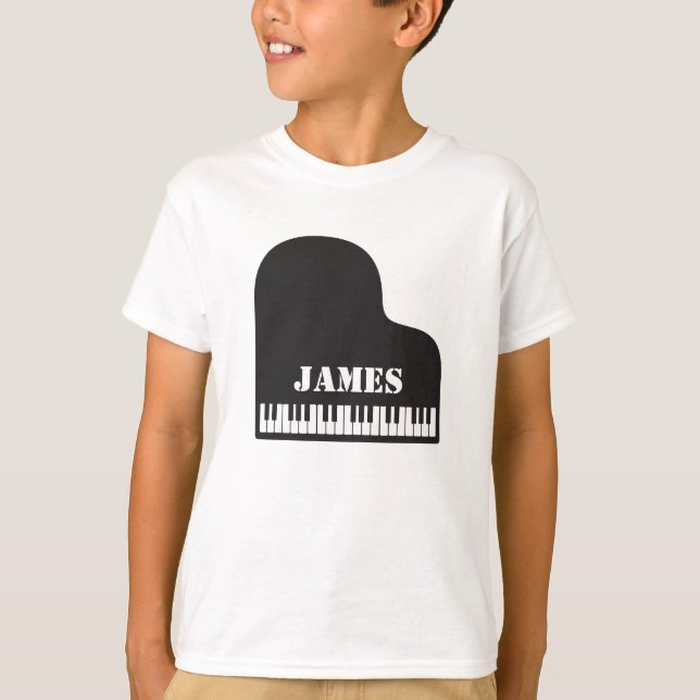 Personalized Name Pianist Piano Keys  T-Shirt (Front)
