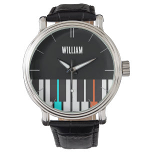 Personalized Name Piano Keyboard Musician's Watch