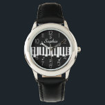 Personalized Name Piano Keyboard Musician's Watch<br><div class="desc">Personalized Name Piano Keyboard Musician's Watch</div>