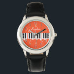 Personalized Name Piano Keyboard Musician's Watch<br><div class="desc">Personalized Name Piano Keyboard Musician's Watch</div>