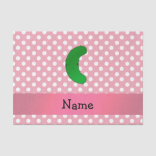 Personalized name pickle pink polka dots tissue paper