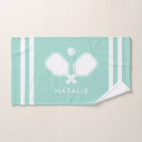 Personalized Name Pickleball Aqua Blue Stripes
