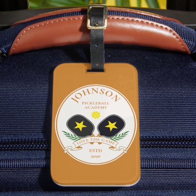 Personalized Name Pickleball Logo Luggage Tag (Front Insitu 2)
