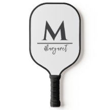 Personalized Name Pickleball Paddle Black White